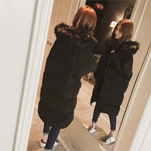 2018新款冬装韩版女装大毛领棉服棉衣中长款外套宽松显瘦长款保暖图片