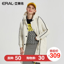 ERAL/艾莱依2017冬季休闲羽绒服女中长款宽松连帽外套16169-FDAB图片