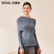 ERAL/艾莱依针织衫女上衣2018长袖短款套头衫601821090图片