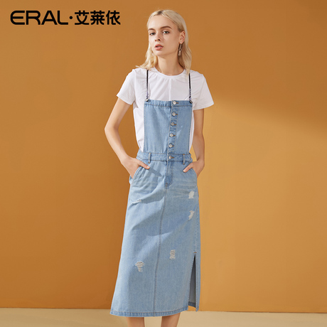 ERAL/艾莱依牛仔背带裙连衣裙女2018新款时尚裙子601828275商品大图