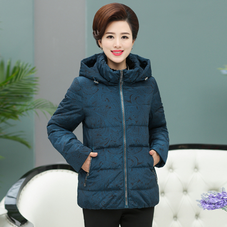 中老年人冬装女装羽绒服短款妈妈60-70岁老人衣服奶奶装老太太80商品大图