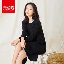 千仞岗2018秋季新品韩版毛衣女中长款圆领针织衫宽松显瘦238020图片