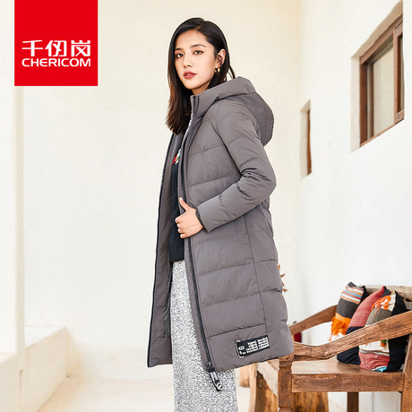 千仞岗2018韩版新品中长款羽绒服女连帽加厚时尚羽绒服冬装229132商品大图