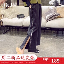 冬季旗袍阔腿裤女冬2018新款中国风裤子改良汉服中式女装唐装女裤图片