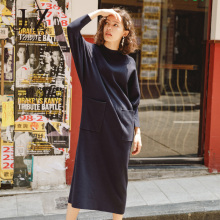 JUZUI/玖姿旗舰店2018秋装新款休闲蝙蝠袖针织长款毛衫女毛衣图片