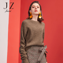 JUZUI/玖姿旗舰店2018秋冬新款简约休闲圆领套头针织衫女毛衣图片