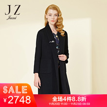 预售 玖姿旗舰店2018冬季新款英伦修身显瘦羊毛双面呢大衣图片