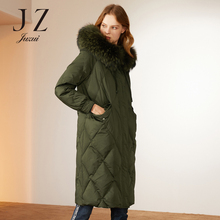 JUZUI/玖姿旗舰店2018新款貉子毛领宽松白鸭绒羽绒服长款过膝图片