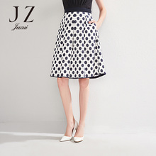 JUZUI/玖姿旗舰店2018夏装新品波点印花时尚A字裙半身裙短裙图片