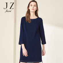 JUZUI/玖姿旗舰店2018春装中长牛仔连衣裙女 时尚中长裙子图片