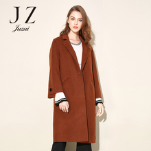 JUZUI/玖姿旗舰店冬新款翻领中长羊毛呢双面呢大衣女图片