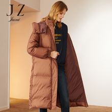 JUZUI/玖姿旗舰店2018冬装新款连帽长款羽绒服女过膝厚外套图片