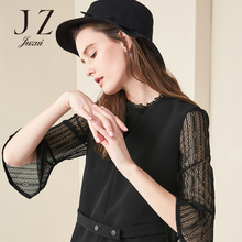 JUZUI/玖姿旗舰店2018夏装新款V领无袖连衣裙女收腰显瘦长裙图片