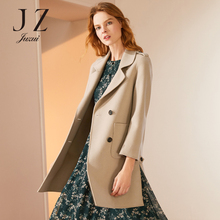 JUZUI/玖姿旗舰店2018冬新款羊毛双面呢中长款风衣毛呢外套女图片