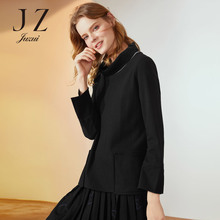 JUZUI/玖姿旗舰店2018冬装新款黑色高领羊毛套头针织衫女上衣图片