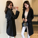 chic风衣女中长款韩版春季2018新款修身矮个子风衣外套女学生长袖