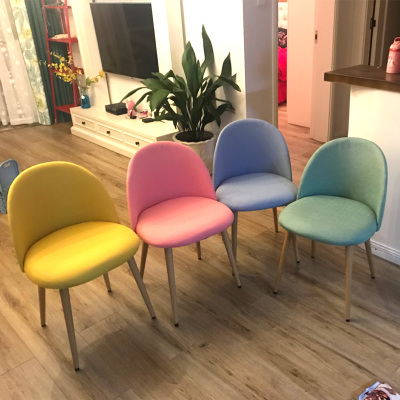 北欧实木餐椅休闲椅沙发椅欧式布艺现代简约餐厅椅靠背书桌电脑椅