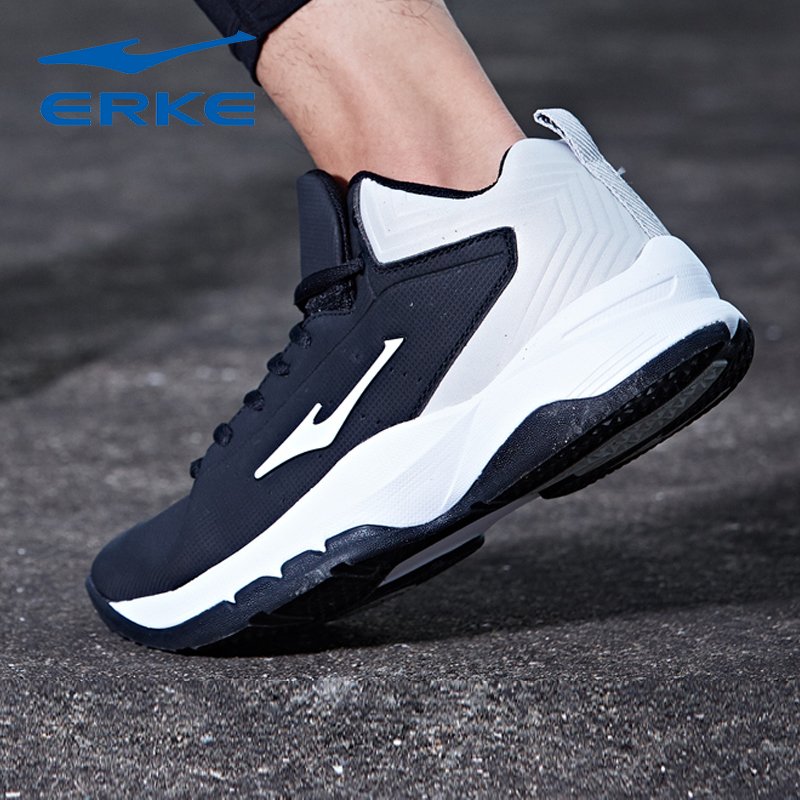 ERKE Men's Shoes New Summer Wear resistant Shoes Mid top Anti slip Training Basketball Shoes Comprehensive Training Basketball Men