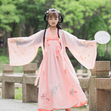 新款 春夏连衣裙 女童汉服齐胸襦裙重工刺绣花中国风女孩子宝宝唐装