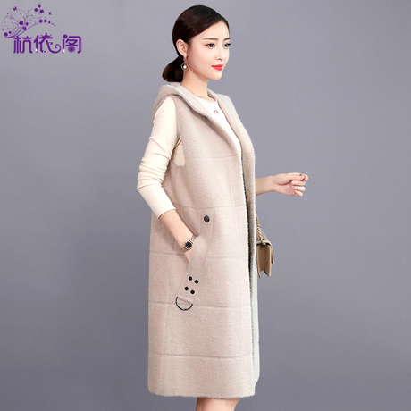 马甲女中长款2018秋季新款韩版无袖背心风衣外套女装毛衣针织开衫商品大图