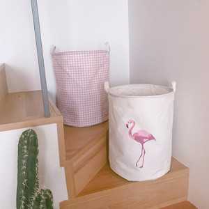 可折叠棉麻火烈鸟脏衣篮