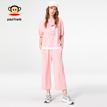 两件套女短袖 阔腿九分裤 套装 Frank 短款 大嘴猴2019夏季新款 Paul