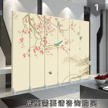 屏风客厅隔断玄关折叠移动简易柏旃卧室简约现代水墨山水中式古典