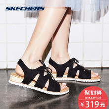 Skechers斯凯奇女鞋新款镂空绊带凉鞋 舒适罗马鞋休闲鞋 731444