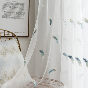 绣花清新羽毛窗帘
