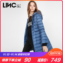 LINC金羽杰2018秋冬新款轻薄羽绒服女中长款韩版修身外套薄款潮图片
