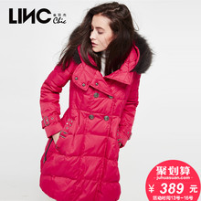 LINC/金羽杰冬装新款大毛领羽绒服女中长款韩版修身外套潮593143图片