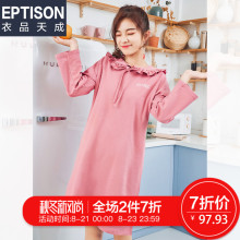 衣品天成连衣裙女装秋装2018新款韩版宽松印花中长款木耳边裙子潮图片