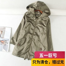 防水风衣女士中长款 运动休闲冲锋衣外套骑车服 2018早春新款