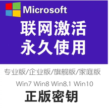 自动秒发win10激活专业/家庭/企业版win7旗舰密钥匙win8.1专业版