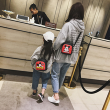 嘻哈少女可爱小包学生单肩包女亲子包 帆布包包女斜挎包