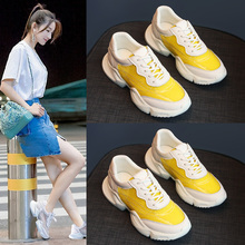 女2019春夏小白鞋 百搭单鞋 软底轻便休闲运动鞋 名典网面透气老爹鞋