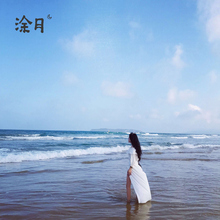 涂月设计师白色冷淡风半身裙女夏2018新款简约开叉长裙 小心机图片