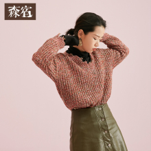 森宿Y短款闪光丝套头毛衣女秋冬装2018新款ins宽松休闲针织上衣潮图片