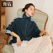 运动风宽松外套女秋装2018新款ins原宿休闲抽绳防晒中长款上衣潮图片