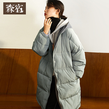 森宿Y宽松中长款过膝棉衣女冬装2018新款棉袄ins加厚连帽棉服上衣图片