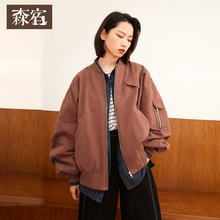 森宿Y2018新款早秋纯色工装bf风潮原宿风牛仔宽松夹克休闲外套女图片