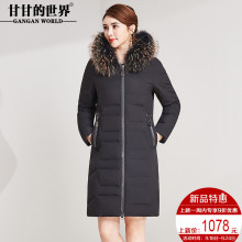 【90%白鸭绒 貉子毛领】中长款羽绒服女甘甘的世界冬季新款防风图片