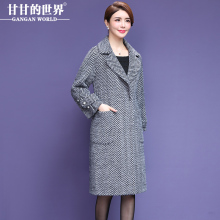【卡苏绒大衣】甘甘的世界2018秋冬新款大衣女简约大码中年外套图片
