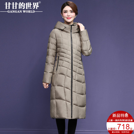 【90%白鸭绒】过膝长款羽绒服女收腰显瘦甘甘的世界冬季新款优雅商品大图