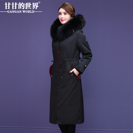 【90%白鸭绒 狐狸毛领】羽绒服女加厚派克服甘甘的世界新款两件套商品大图
