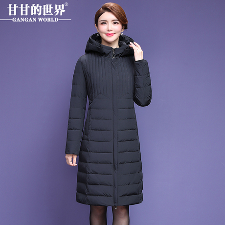 【90%白鸭绒】轻薄羽绒服女中长款甘甘的世界冬季新款防风面料商品大图