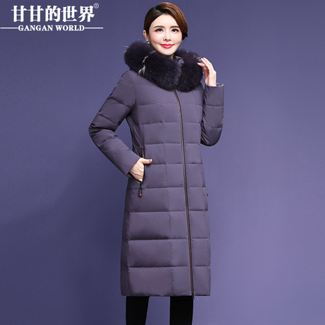 【90%白鸭绒 狐狸毛领】长款羽绒服女甘甘的世界冬季新款防风保暖商品大图