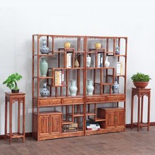 中式仿古实木博古架隔断架文玩架茶叶架屏风多宝阁古董货架展示架