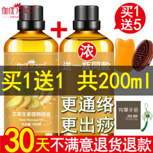 正品 艾草生姜按摩精油通经络做身体做背 肩颈疏通复方金油理疗