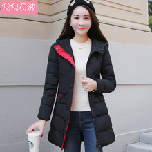 2018冬装新款棉服女加厚外套棉袄女装中长款棉衣修身韩版连帽上衣图片